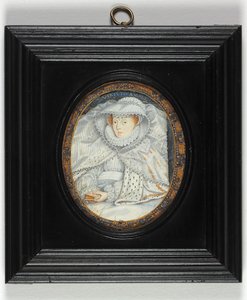 En dame traditionelt identificeret som Mary Queen of Scots (emalje) af Nicholas Hilliard
