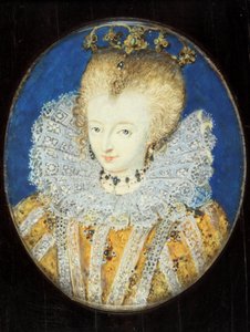 En dame, der traditionelt identificeres som Elizabeth I, da prinsesse (emalje) af Nicholas Hilliard