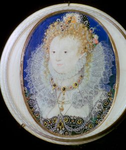 Moderne miniatureportræt af Elizabeth I af England af Nicholas Hilliard
