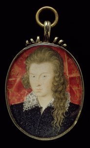 No.3856 Henry Wriothesley, 3. jarl af Southampton (1573-1624), ca. 1594 (gouache på vellum) af Nicholas Hilliard