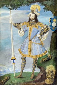 Portræt af George Clifford, tredje jarl af Cumberland (1558-1605), søfarer. Akvarelminiature på pergament af Nicholas Hilliard (1547-1618), ca. 1590 af Nicholas Hilliard