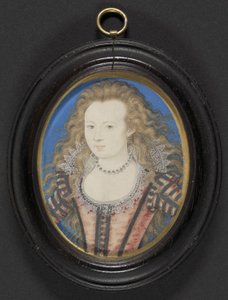 Portrait of a Lady, ca. 1605-10 (gouache en vellum lagt på kort) af Nicholas Hilliard