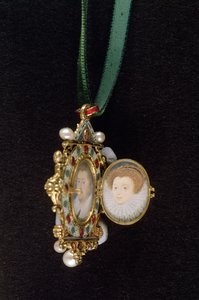 The Gresley Jewel, med miniatureportrætter af Sir Thomas Gresley og hans brud Catherine Walsingham (se også 14568) (blandet medier)