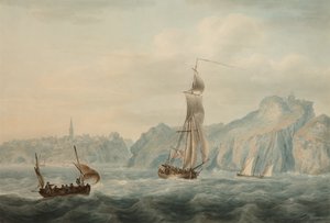Port of Tenby (akvarel på papir) af Nicholas Pocock