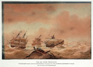 Dagen efter slaget ved Trafalgar af Nicholas Pocock