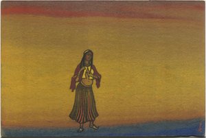 A Captive Girl, kostumedesign til "Polovtsian Dances" fra Borodins opera "Prince Igor", 1943 af Nicholas Roerich