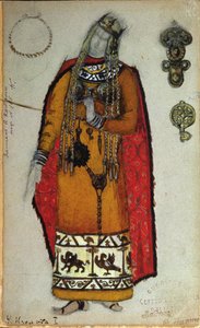 Kostumedesign til "Tristan og Isolde" af Wagner, 1912 af Nicholas Roerich