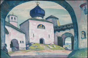 Gamle Pskov, indretning til Rimsky-Korsakovs opera "The Maid of Pskov", 1922 af Nicholas Roerich
