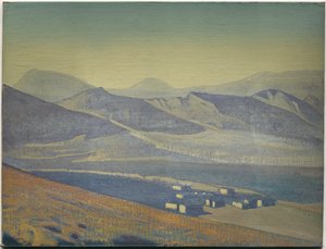 Sanctuaries and Citadels, fra serien med samme titel, 1925 af Nicholas Roerich