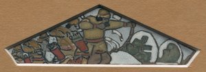 Skitse til den trekantede dekoration længst til venstre af majolikafrisen "Northern Life", 1905 af Nicholas Roerich