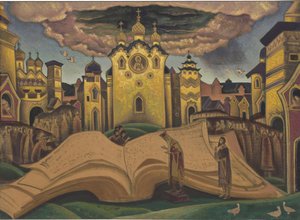 The Golubinaya Kniga (The Book of the Dove, le livre de la colombe) af Roerich, Nicholas (1874-1947). Tempera på lærred, størrelse: 73,5x101,5 af Nicholas Roerich
