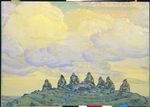 The Great Sacrifice: indretning til balletten "The Rite of Spring" af Igor Stravinsky, 1910 af Nicholas Roerich