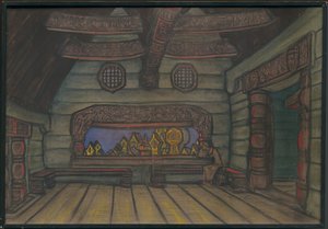 Yaroslavnas tårnværelse, indretning til Borodins opera "Prins Igor", 1914 af Nicholas Roerich
