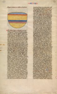 Brazen Sea, et af seks illustrerede blade fra Postilla Litteralis..., ca. 1360-1380. af Nicholas of Lyra