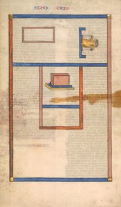 Plantegning af Tabernaklet, et af seks illustrerede blade fra Postilla..., ca. 1360-1380. af Nicholas of Lyra