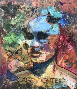 Cage Fighter, 2021-23 (olie på plade) af Nick Williams