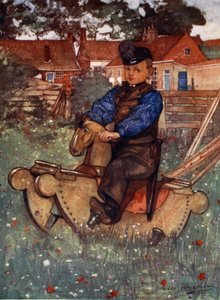 En dreng af Veere på en gyngehest, 1904 af Nico Jungman