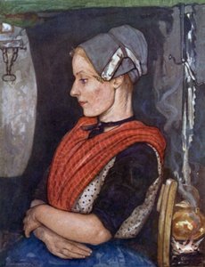 A Girl of Elspeet (farve litho) af Nico Jungman