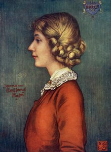Norge: A Fair Maiden of North Bergen (farve litho) af Nico Jungman