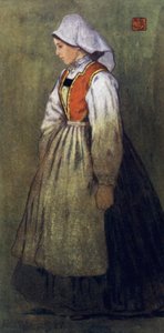Norge: En Hardanger Country Girl (farve litho)