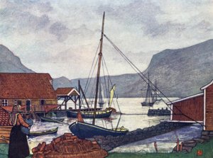 Norge: Moldoen (farve litho) af Nico Jungman
