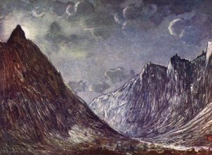 Norge: Romsdals Horn (farve litho) af Nico Jungman