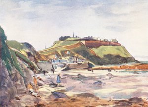 Et feriested ved havet (farvelitografi)