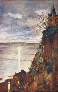 Indgang til Mont St Michel (farvelitografi) af Nico Jungmann