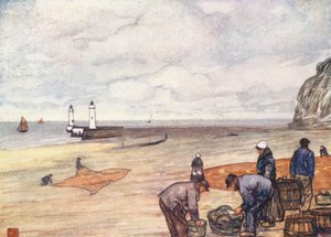 Fiskere ved Fecamp (farvelitografi)