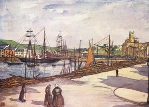 Havnen i Fecamp (farvelitografi)