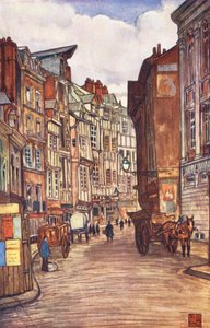 Gamle huse, Rouen (farvelitografi) af Nico Jungmann