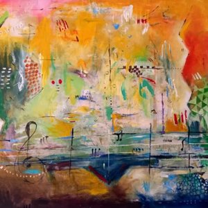 Farverig abstrakt melodi