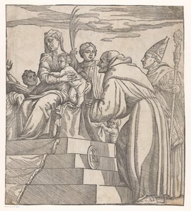 Doge Francesco Donato knæler foran Maria og Kristus (højre halvdel) af Nicolò Boldrini (attributed to)