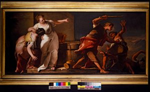 Moses og Jerusalems datter (lærred) af Nicolò Grassi