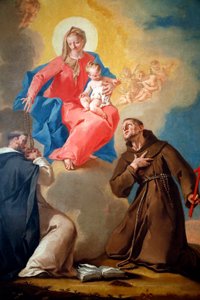 Nationalgalleriet. Vor Frue af Rosenkransen med St. Dominic og St. Francis d