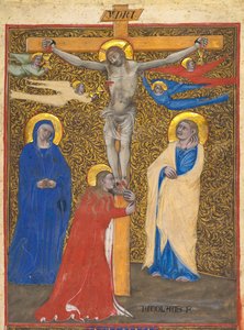 Single Leaf from a Missal: The Crucifixion, ca. 1390. af Nicolò da Bologna
