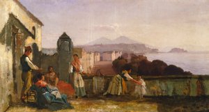 Napoli fra Mergellina (olie på lærred) af Nicola Palizzi