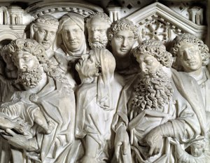 Præsentation af Jesus til templet (Præsentation af Jesus til templet) Detalje Stol udført af Nicola Pisano (1215/20-1278/84) (Marmorprædikestol) 1260 Baptistere Saint John of Pisa (Battistero san Giovanni di Pisa), Italien af Nicola Pisano