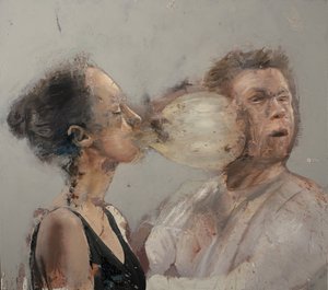 Bubble boxer girl II, 2022 (olie på lærred)