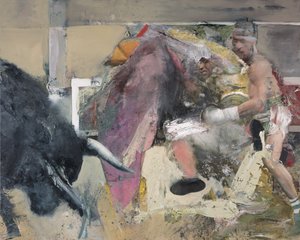 Corrida III, 2018 (olie på lærred) af Nicola Pucci