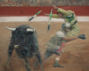 Corrida I, 2016 (olie på lærred) af Nicola Pucci