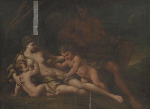 Adam og Eva med Kain og Abel af Nicola Vaccaro