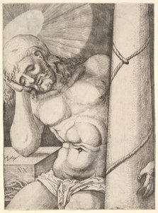 Sorgernes mand ved søjlen, 1523. af Nicolaas Hogenberg