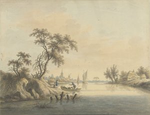 Udsigt over landsbyen Elst aan de Maas