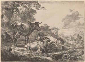 Hvilende køer. af Nicolaes Berchem