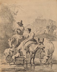 Hyrdinde på et æsel, 1655.