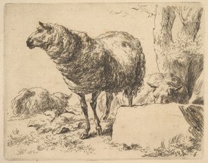 fra The Set of Sheep. af Nicolaes Berchem
