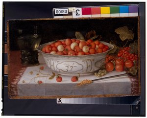 Stilleben af Fraises-De-Bois i en Wanli-porcelænsskål af Nicolaes Gillis