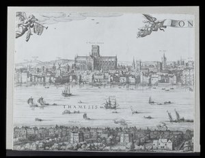 Panorama over London og Themsen, del to, der viser St. Paul