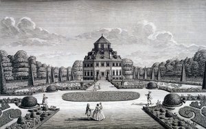 Udsigt over Frydenlund Hus og Have af Nicolaes Jansz Visscher